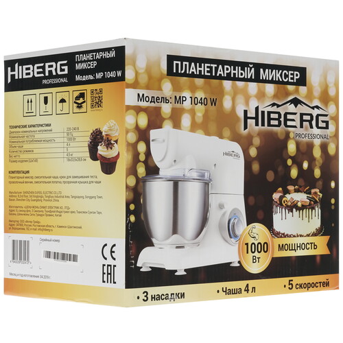 Купить Миксер Hiberg MP 1040 W белый  8160878. Характеристики, отзывы и цены в Донецке
