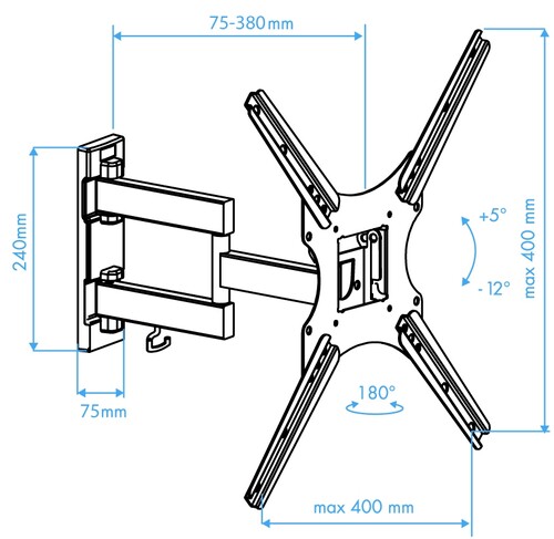 Купить Кронштейн для ТВ VLK TRENTO-17 черный  9204115. Характеристики, отзывы и цены в Донецке