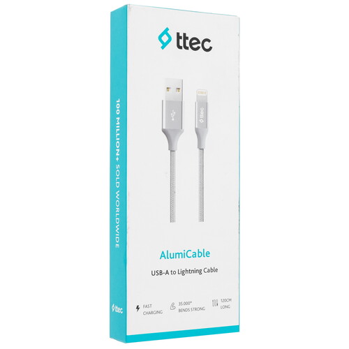 Купить Кабель круглый TTEC Lightning 8-pin - USB 2.0 Type-A серебристый 1.2 м  9140787. Характеристики, отзывы и цены в Донецке