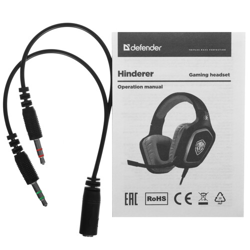 Купить Проводные наушники Defender Hinderer черный 2025  9231071. Характеристики, отзывы и цены в Донецке