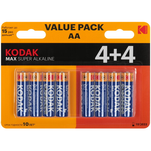 Купить Батарейка Kodak MAX SUPER AA (LR6/ER14505/FR6/R6P)  9253194. Характеристики, отзывы и цены в Донецке