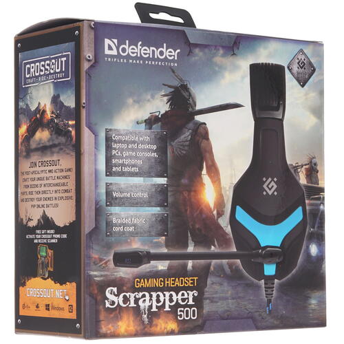 Купить Проводные наушники Defender Scrapper 500 синий 2021  4862343. Характеристики, отзывы и цены в Донецке