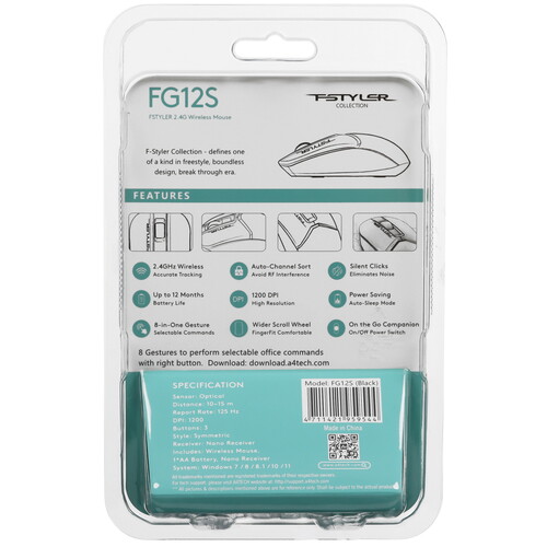 Купить Мышь беспроводная A4Tech Fstyler FG12S  5453329. Характеристики, отзывы и цены в Донецке