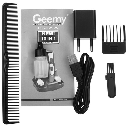 Купить Машинка для стрижки Geemy GM-592 серебристый/черный  5492182. Характеристики, отзывы и цены в Донецке