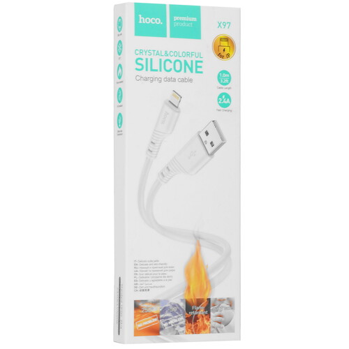 Купить Кабель круглый Hoco Lightning 8-pin - USB 2.0 Type-A белый 1 м  9238199. Характеристики, отзывы и цены в Донецке
