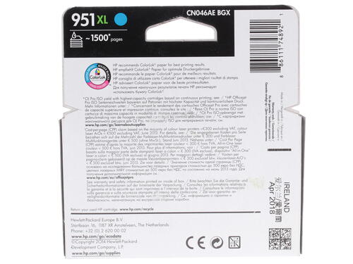 Купить Картридж HP 951XL (CN046AE) голубой  0139057. Характеристики, отзывы и цены в Донецке