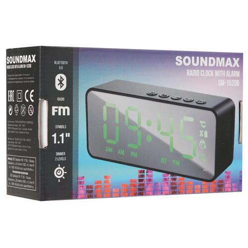 Купить Радиобудильник Soundmax SM-1520B  5406349. Характеристики, отзывы и цены в Донецке