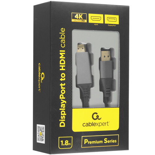 Купить Кабель однонаправленный Cablexpert DisplayPort - HDMI, 1.8 м  5452092. Характеристики, отзывы и цены в Донецке