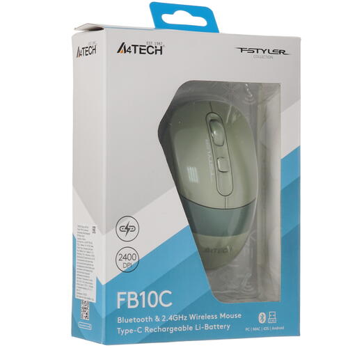 Купить Мышь беспроводная A4Tech Fstyler FB10C  зеленый  4888869. Характеристики, отзывы и цены в Донецке