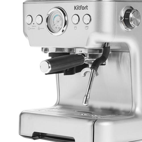 Купить Кофеварка рожковая Kitfort KT-755 серый  5301275. Характеристики, отзывы и цены в Донецке