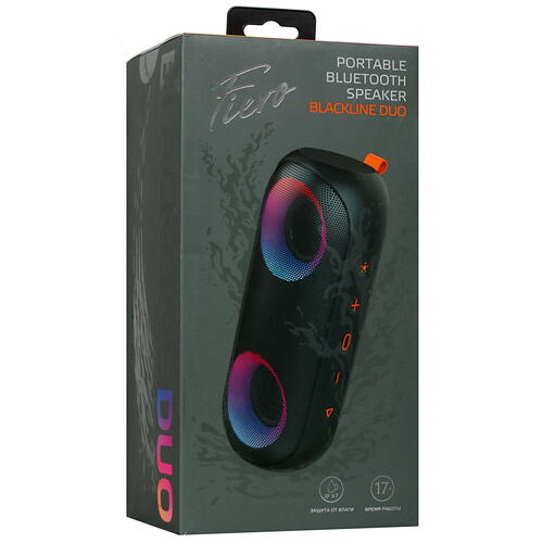 Купить Портативная колонка Fiero Blackline Duo FR240, черный  4812291. Характеристики, отзывы и цены в Донецке