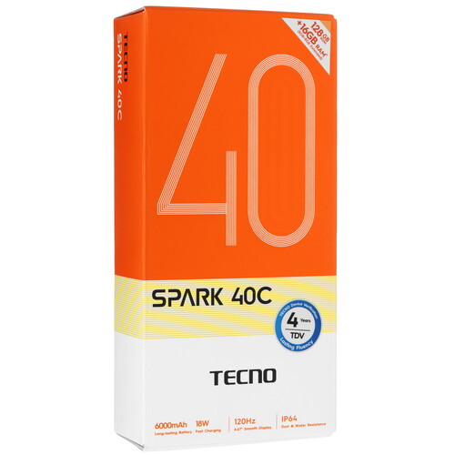 Купить 6.67" Смартфон Tecno SPARK 40C 128 ГБ серый  5633001. Характеристики, отзывы и цены в Донецке