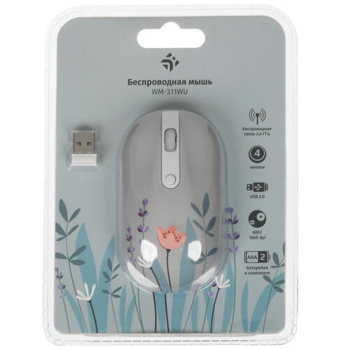 Купить Мышь беспроводная DEXP WM-311WU Flowers  голубой  5404134. Характеристики, отзывы и цены в Донецке