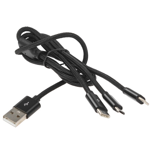 Купить Кабель круглый TTEC Lightning 8-pin, micro USB, USB Type-C - USB 2.0 Type-A черный 1 м  9140790. Характеристики, отзывы и цены в Донецке