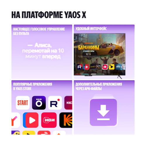Купить 55" (139 см) Телевизор Яндекс ТВ Станция Про MiniLED YNDX-00103 черный  5635019. Характеристики, отзывы и цены в Донецке