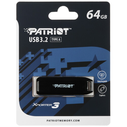 Купить Память USB Flash 64 ГБ Patriot Xporter 3 [PSF64GX3B3U]  5453018. Характеристики, отзывы и цены в Донецке