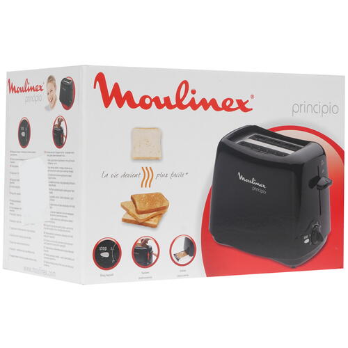 Купить Тостер Moulinex Principio TT110232 черный  1005648. Характеристики, отзывы и цены в Донецке
