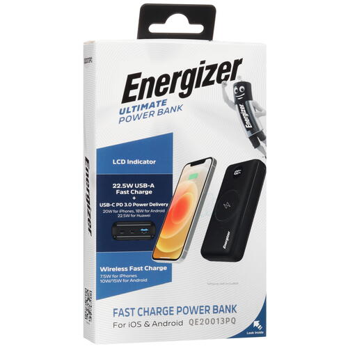 Купить Портативный аккумулятор Energizer QE20013PQ черный  5427098. Характеристики, отзывы и цены в Донецке