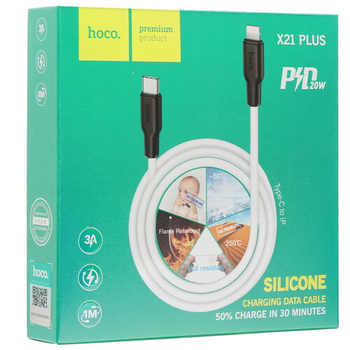 Купить Кабель круглый Hoco Lightning 8-pin - USB Type-C белый 1 м  9244465. Характеристики, отзывы и цены в Донецке