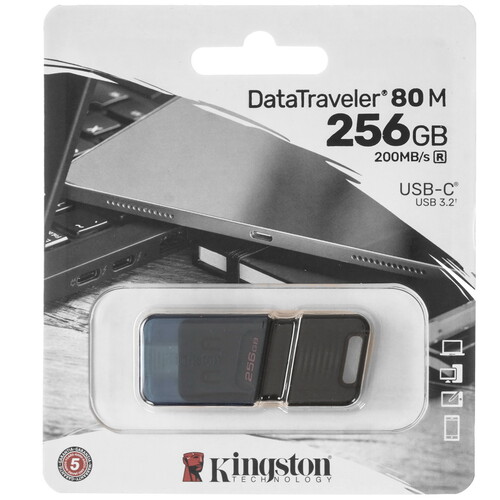 Купить Память OTG USB Flash 256 ГБ Kingston DataTraveler 80M [DT80M/256GB]  5459373. Характеристики, отзывы и цены в Донецке