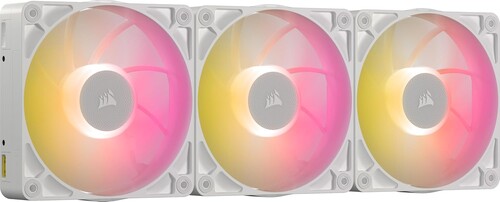 Купить Комплект вентиляторов Corsair iCUE LINK RX120 MAX RGB [CO-9051038-WW] белый  9269924. Характеристики, отзывы и цены в Донецке