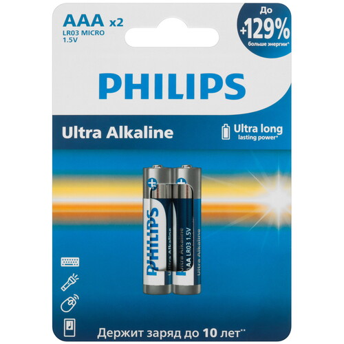 Купить Батарейка Philips LR03E2W/51 AAA (LR03/FR03)  9156199. Характеристики, отзывы и цены в Донецке