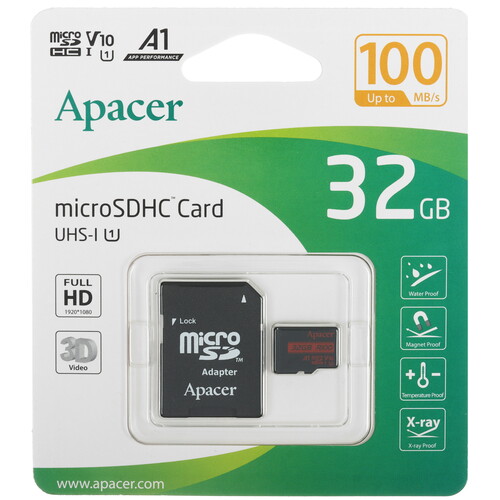 Купить Карта памяти Apacer R100 microSDHC 32 ГБ [AP32GMCSH10UB-R]  5634522. Характеристики, отзывы и цены в Донецке
