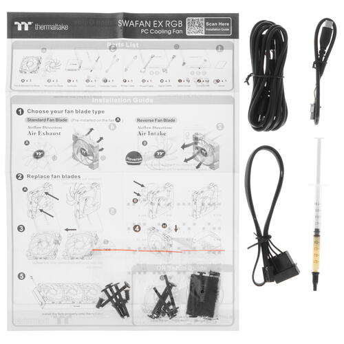 Купить Комплект вентиляторов Thermaltake SWAFAN EX12 RGB WHITE 3 Pack  5099003. Характеристики, отзывы и цены в Донецке
