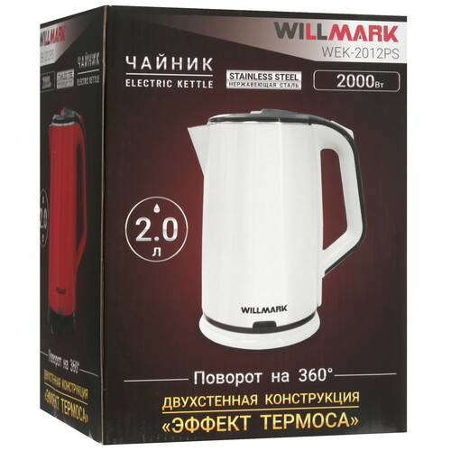 Купить Электрочайник WILLMARK WEK-2012PS красный  5343861. Характеристики, отзывы и цены в Донецке