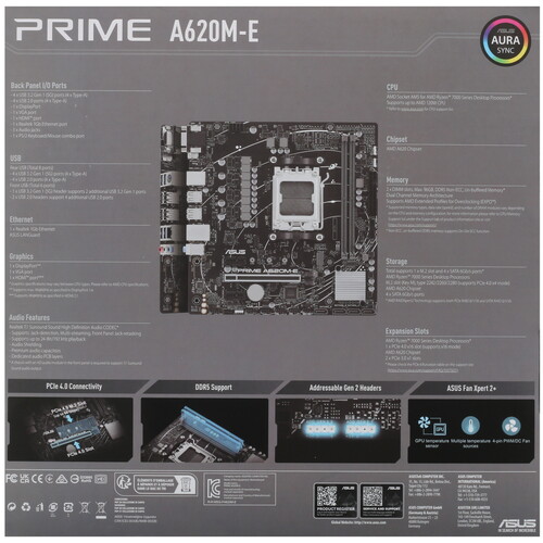 Купить Материнская плата ASUS  PRIME A620M-E  5425561. Характеристики, отзывы и цены в Донецке