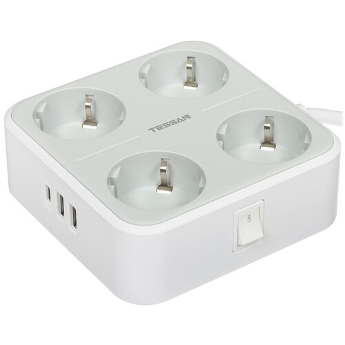 Купить Сетевой фильтр Tessan TS-302-C серый  9133314. Характеристики, отзывы и цены в Донецке