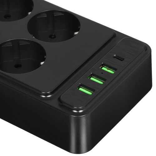 Купить Сетевой фильтр AGNI TP-FS4U6E-C черный  9289352. Характеристики, отзывы и цены в Донецке