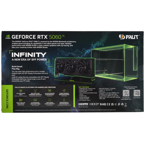 Купить Видеокарта Palit GeForce RTX 5060 Ti Infinity 3  5622525. Характеристики, отзывы и цены в Донецке