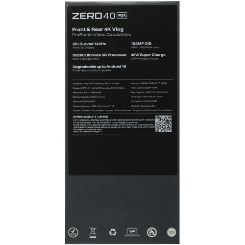 Купить 6.78" Смартфон Infinix ZERO 40 5G 256 ГБ черный  5479908. Характеристики, отзывы и цены в Донецке