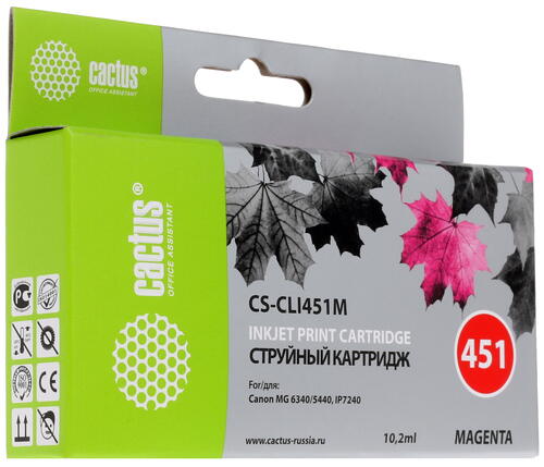 Купить Картридж Cactus CS-CLI451M пурпурный  7932966. Характеристики, отзывы и цены в Донецке
