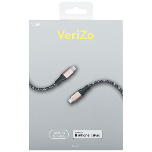 Купить Кабель круглый Verizo Lightning 8-pin MFI - USB Type-C черный 1.5 м  5497260. Характеристики, отзывы и цены в Донецке
