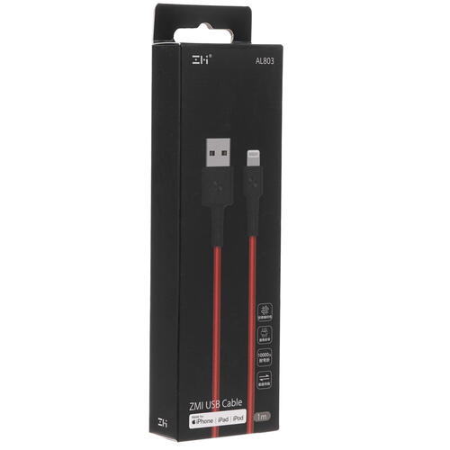 Купить Кабель круглый ZMI Lightning 8-pin - USB 2.0 Type-A красный 1 м  5099628. Характеристики, отзывы и цены в Донецке