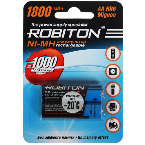 Купить Аккумулятор ROBITON 1800MHAA-2 1800 мА*ч  5346410. Характеристики, отзывы и цены в Донецке