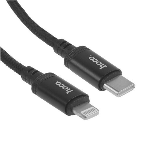 Купить Кабель круглый Hoco Lightning 8-pin - USB Type-C черный 1 м  9244472. Характеристики, отзывы и цены в Донецке