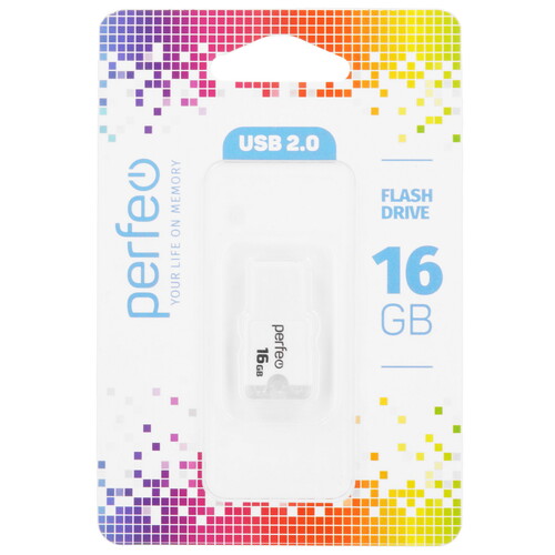 Купить Память USB Flash 16 ГБ Perfeo M01 [PF-M01W016]  9209254. Характеристики, отзывы и цены в Донецке