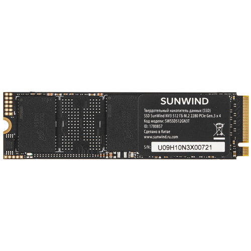 Купить 512 ГБ M.2 NVMe накопитель SunWind SWSSD512GN3T  9102895. Характеристики, отзывы и цены в Донецке