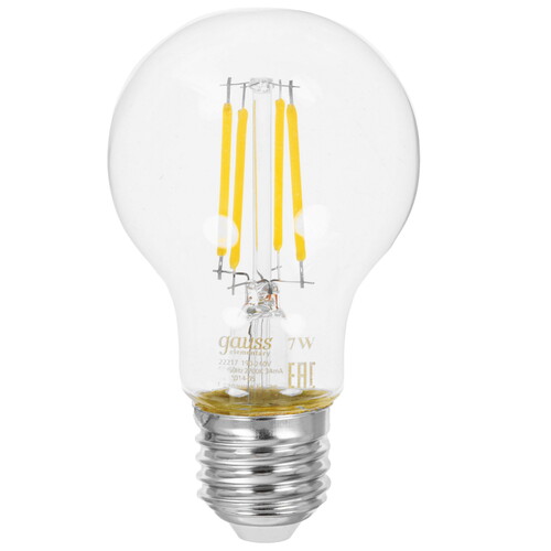 Купить Лампа филаментная Gauss Filament Elementary А60 7W 530lm 2700К Е27 LED 1/10/50  9109916. Характеристики, отзывы и цены в Донецке