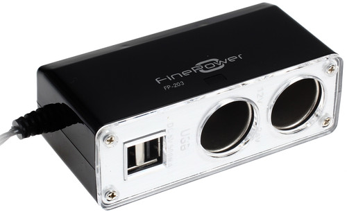 Купить Разветвитель автоприкуривателя FinePower FP-203  1102380. Характеристики, отзывы и цены в Донецке