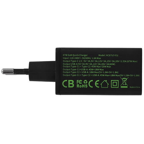 Купить Сетевое зарядное устройство Movespeed AC67 черный  5495735. Характеристики, отзывы и цены в Донецке