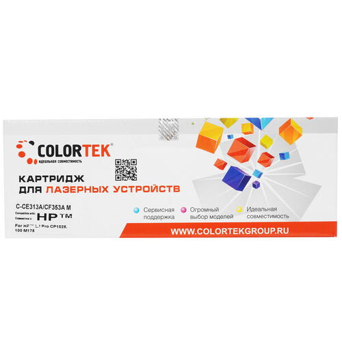 Купить Картридж лазерный Colortek CE313A/CF353A M пурпурный  5367069. Характеристики, отзывы и цены в Донецке