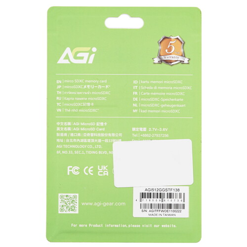 Купить Карта памяти AGI TF138 microSDXC 512 ГБ [AGI512GGSTF138]  5471000. Характеристики, отзывы и цены в Донецке