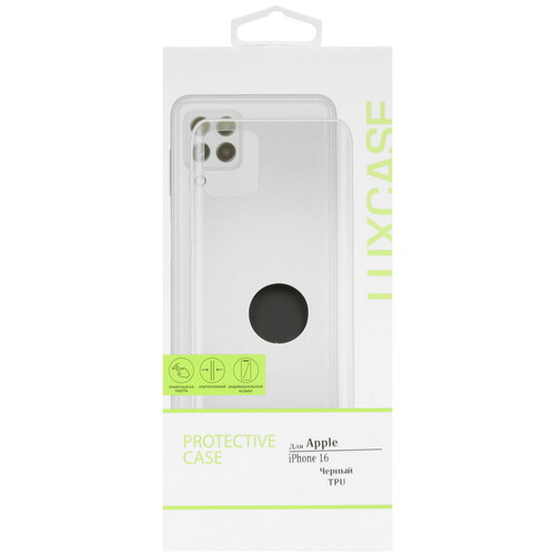 Купить Накладка  LuxCase для Apple iPhone 16 черный  5637318. Характеристики, отзывы и цены в Донецке
