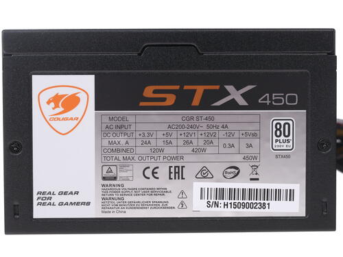 Купить Блок питания Cougar STX 450W  1040323. Характеристики, отзывы и цены в Донецке