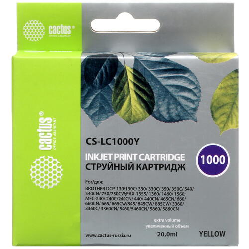 Купить Картридж Cactus CS-LC1000Y желтый  7974946. Характеристики, отзывы и цены в Донецке