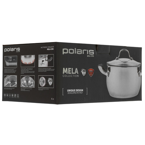 Купить Кастрюля Polaris Mela-20C 4 л 20 см серебристый  9342384. Характеристики, отзывы и цены в Донецке
